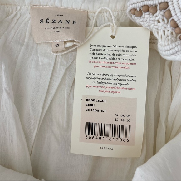 🌿|NWT| Sézane Lecce Dress in Ecru - Picture 8 of 14